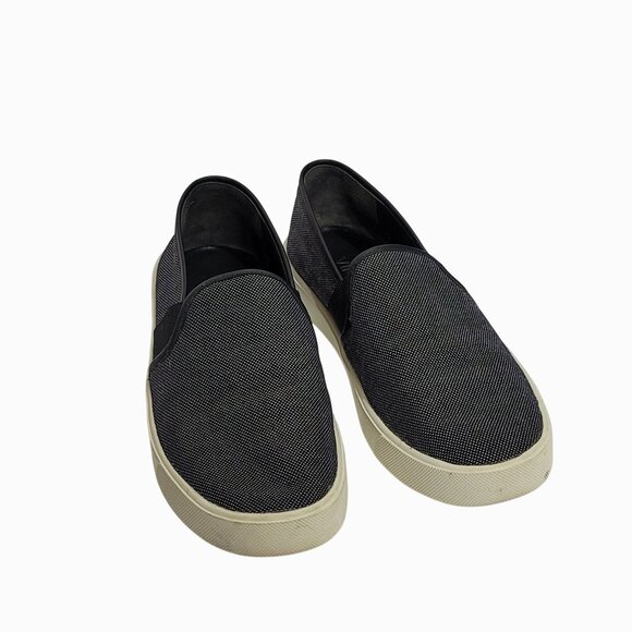 Vince Preston Black Textured Leather Trim Slip On Sneakers US 5 EU 35 - Picture 11 of 11